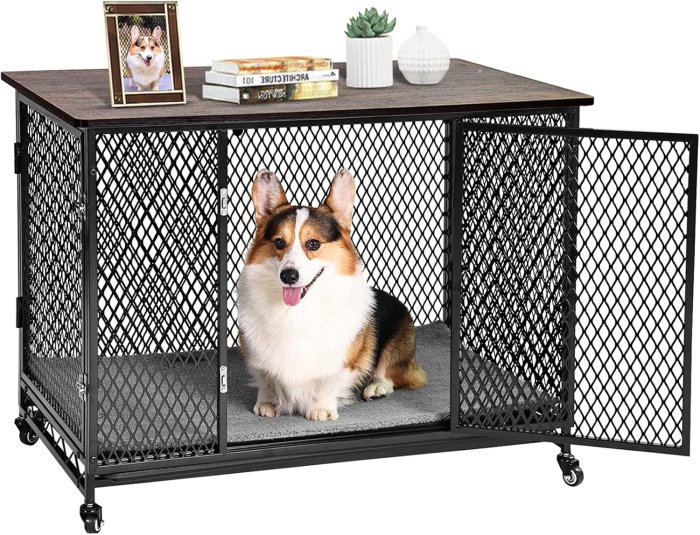 Dog Crate End Table with Cushion (38.6")