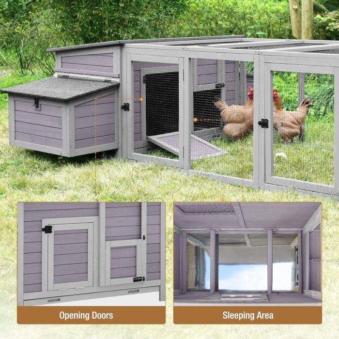 Large Chicken Coop with Run and Nesting Box (image 3)