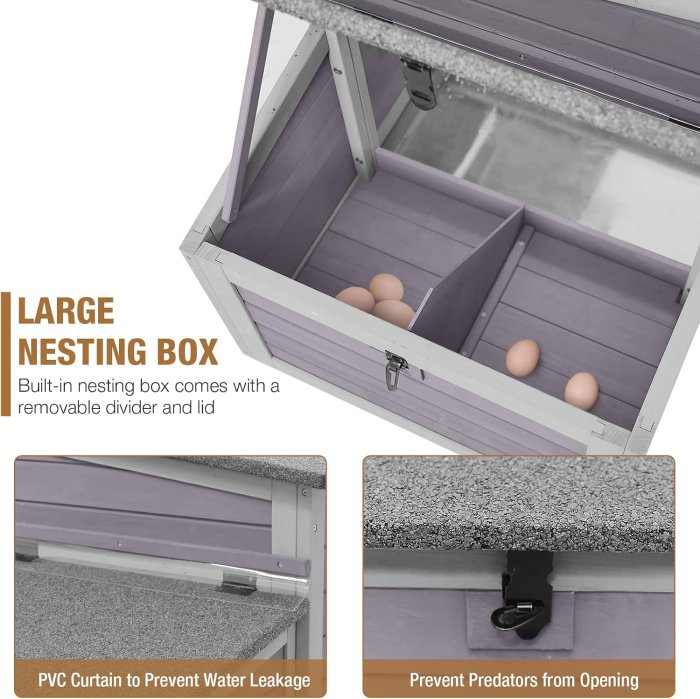 Large Chicken Coop with Run and Nesting Box (image 5)