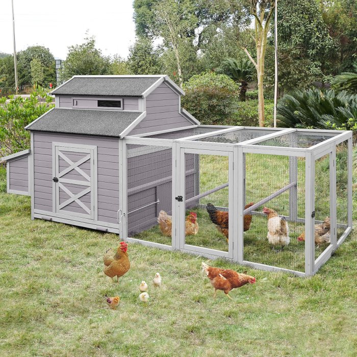 Large Chicken Coop with Run and Nesting Boxes