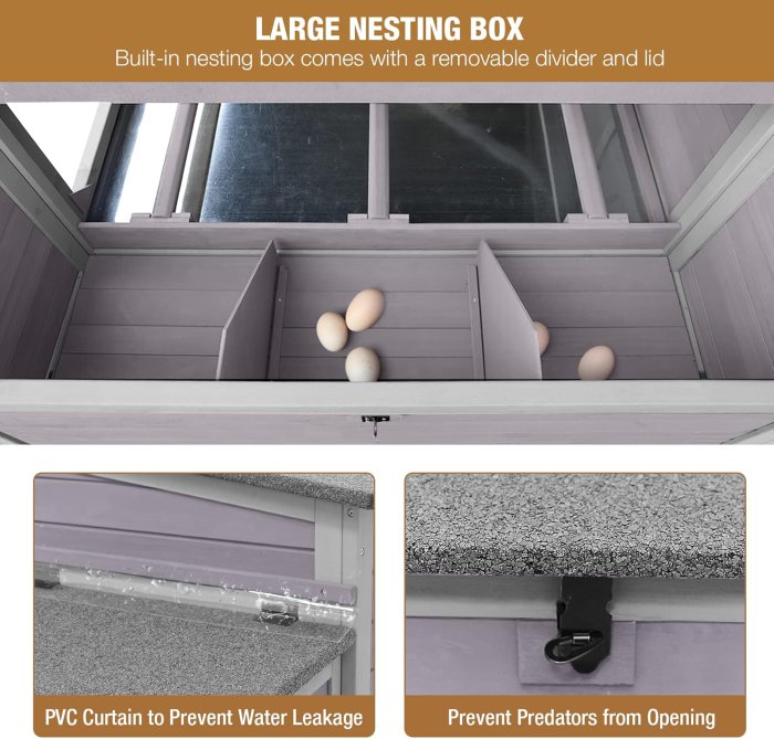 Large Chicken Coop with Run and Nesting Boxes (image 4)